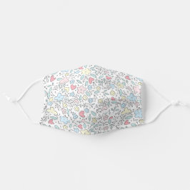 Mascarilla De Tela Patrón de corazones de florines de primavera amari