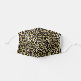 Mascarilla De Tela Patrón de mancha de leopardo dorado y negro