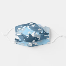 Patrón de océano de peces de tiburón azul masculin