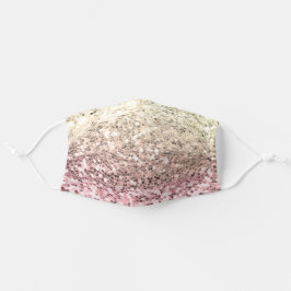 Mascarilla De Tela Patrón de sirena de Purpurina rosa Rubor suave