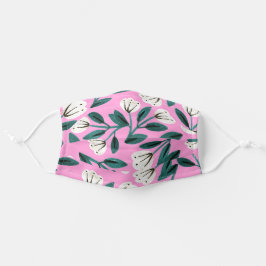 Mascarilla De Tela Patrón floral rosa