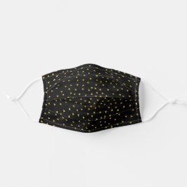 Mascarilla De Tela Patrón Negro De Oro Grunge Para Sus Chicas