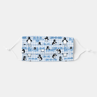 Mascarilla De Tela pingüino de matemáticas negras