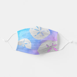 Mascarilla De Tela Playa de arena blanca color azul morado