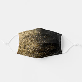 Mascarilla De Tela Purpurina de oro negro, simple y moderno para ella