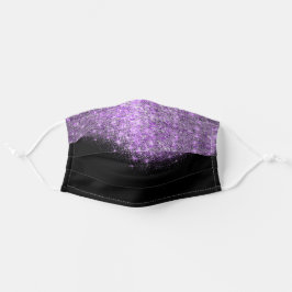 Mascarilla De Tela Purpurina violeta púrpura efecto Glam Elegant