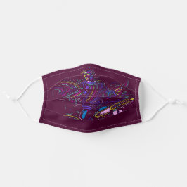 Mascarilla De Tela Rock Drummer en Maroon