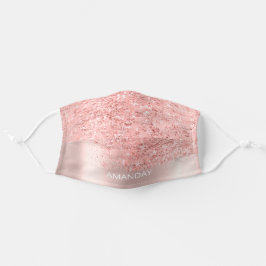 Mascarilla De Tela Rubor Rosa Nombre Monograma Covid19 Drips