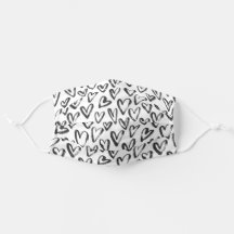 Traslado de amor Patrón de corazón blanco y negro