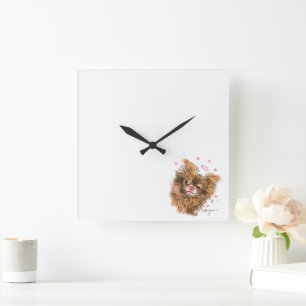 Mascota Adorable - temática Reloj de pared cuadrad