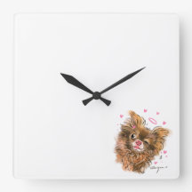 Mascota Adorable - temática Reloj de pared cuadrad