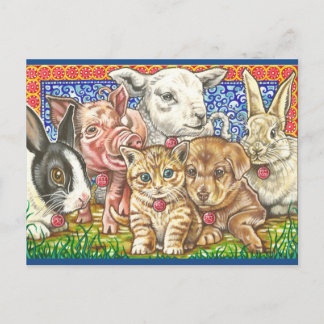 "Mascota; Comida". Postal