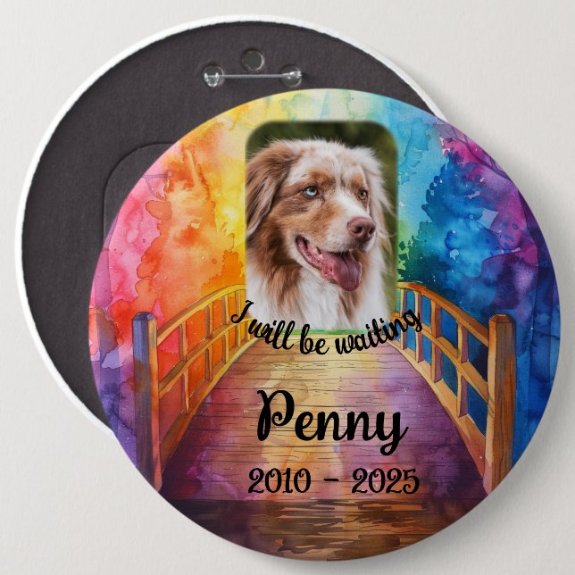 Mascota conmemorativo Puente arco iris GRAN botón  (Anverso y reverso)