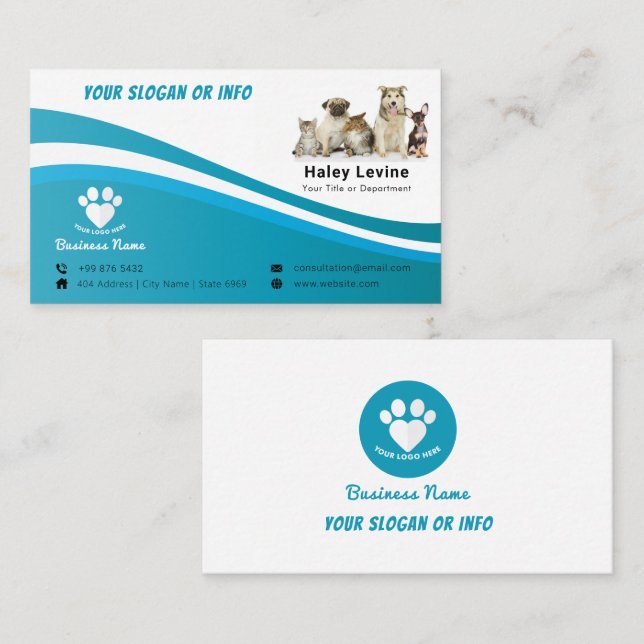 Mascota de animales de negocios | Tarjeta de prese (Anverso / Reverso)