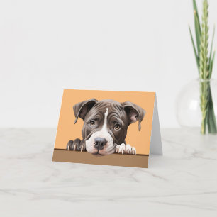 Mascota de Bulldog de pozo Notecard o tarjeta de a