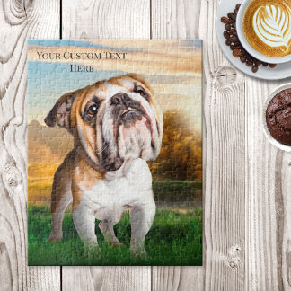 Mascota de Bulldog pintado rompecabezas animal