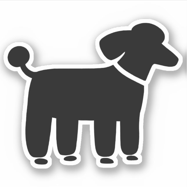 Mascota de caniche negro Perro diseño Pegatina de  (Anverso)