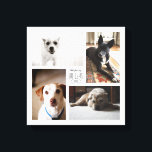 Mascota de familia Personalizado cuadrado - Lienzo<br><div class="desc">Captura los recuerdos del año en una huella cuadrada de personalizable con cuatro de tus fotos,  nombre y año mascota favoritos.</div>
