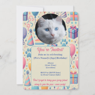 Mascota de personalizable Invitación de cumpleaños