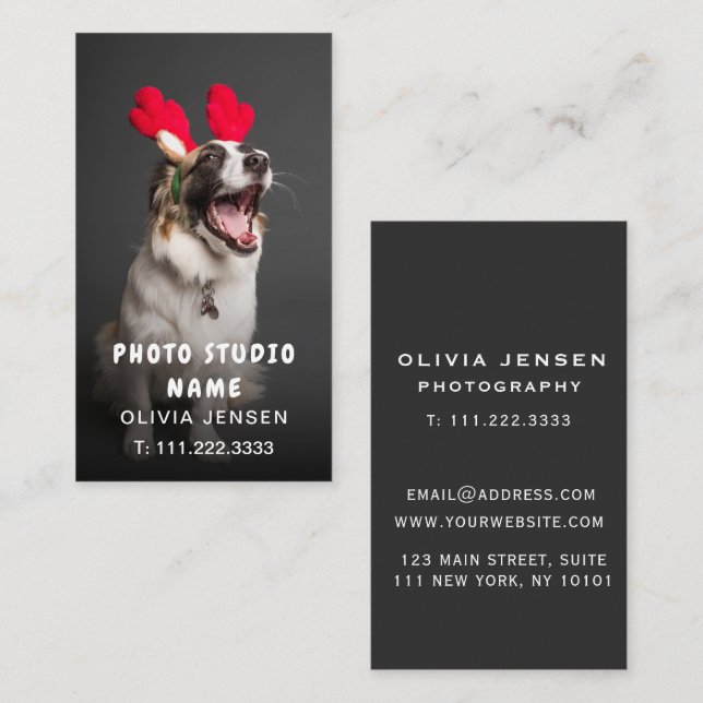 Mascota de personalizable Tarjeta de visita de fot (Anverso / Reverso)