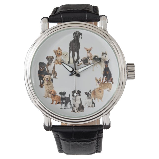 Mascota de raza de perro divertido animales reloj  (Anverso)