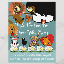 Mascota de Sitter volante sobre muchos animales de