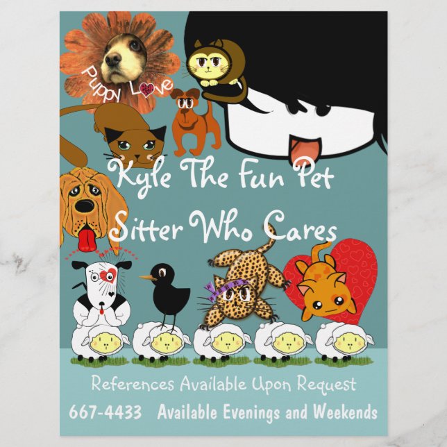 Mascota de Sitter volante sobre muchos animales de (Frente)