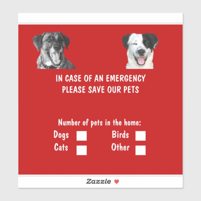 Mascota dentro del Pegatina de emergencia (Hoja)