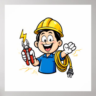 Mascota Electricista Energética Arte de Dibujos An