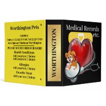 Mascota, etc. Binder de registros médicos - Ver at