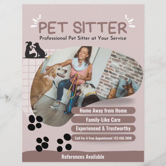 Mascota fotográfico moderno Sitter Flyer (Frente)