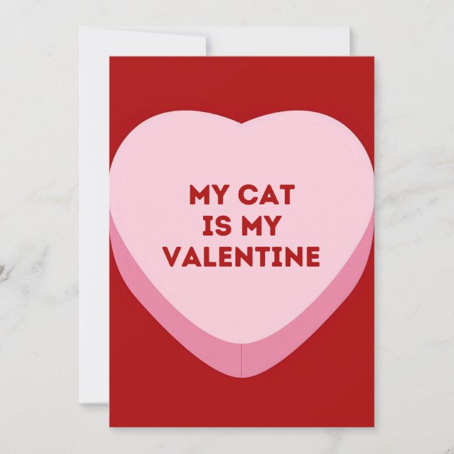 Mascota gato Día de San Valentín de foto tarjeta d (Anverso)