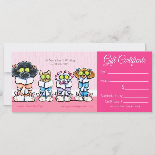 Mascota Groomer Spa Perros Cat Robes Certificado d (Anverso)