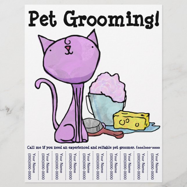 ¡mascota Grooming! Cat Flyer (Frente)