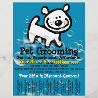 Mascota Grooming. Personalizable Hoja promocional 