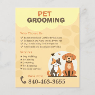 Mascota Grooming Personalizado Editable Flyer