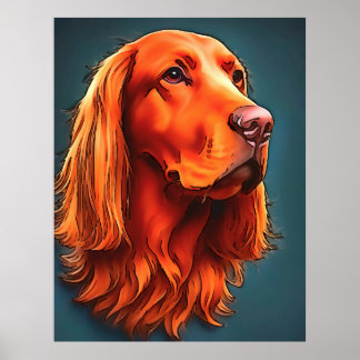 Mascota irlandés retrato arte de contorno negro