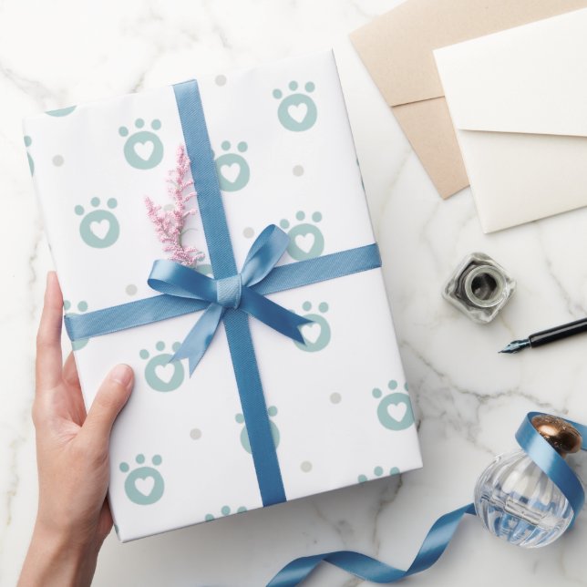 Mascota lindo con corazones | Papel para envolver  (Regalar)