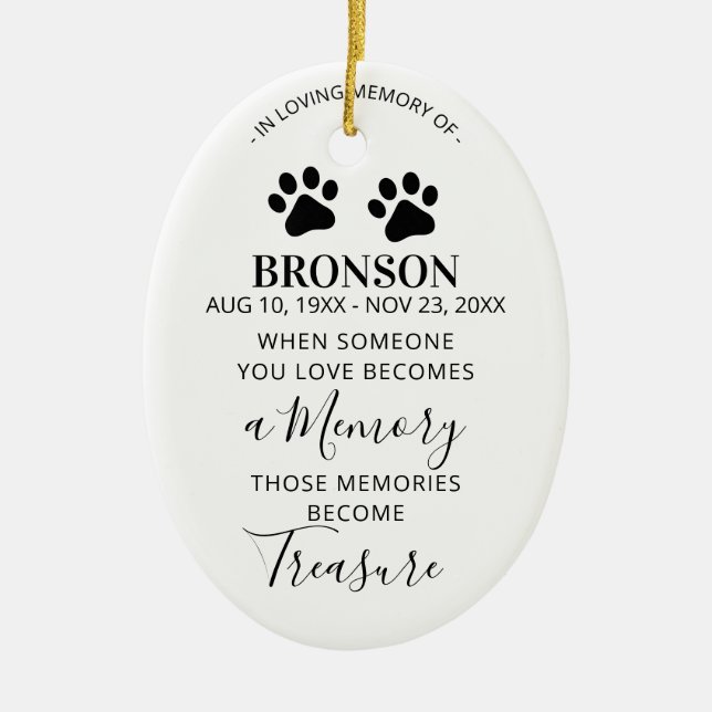 Mascota Memorial Keepsake Navidad Ornamento (Frente)