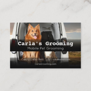 Mascota móvil de tarjetas profesionales Grooming