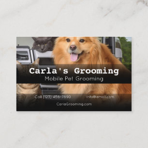 Mascota móvil de tarjetas profesionales Grooming