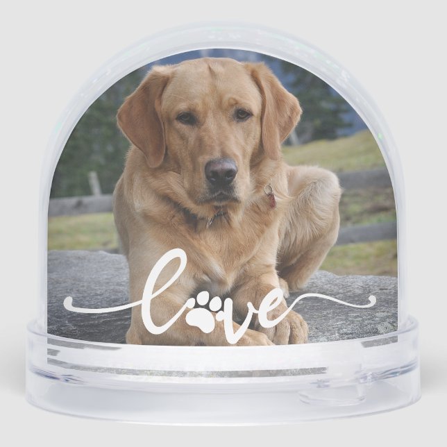 Mascota Paw Love | Foto personalizada de escritura (Reverso)