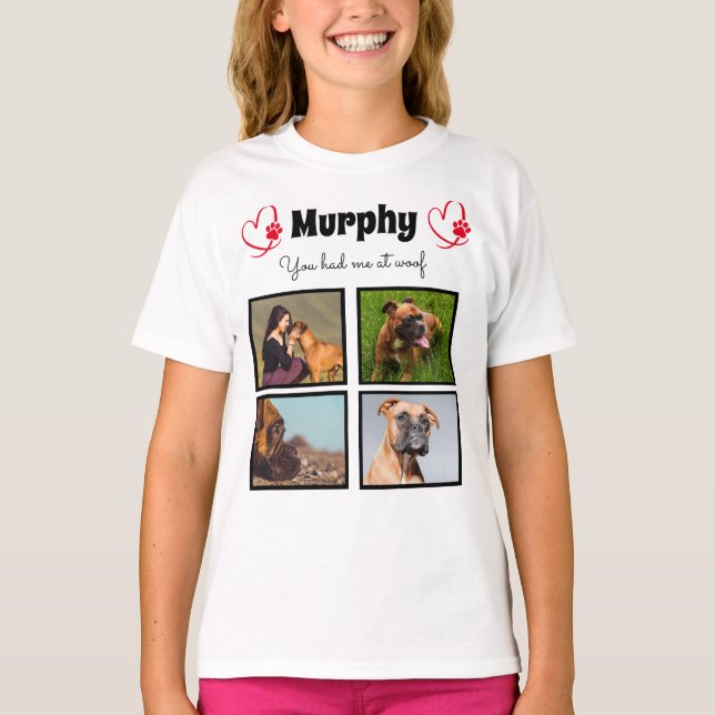 Mascota perro 4 camiseta personalizar de collage p (Anverso)