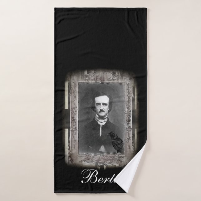 Mascota personalizado de Black, Edgar Allan Poe (Toalla de baño)