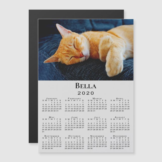 Mascota personalizado Foto y Calendario 2020 en gr (Anverso/Reverso)