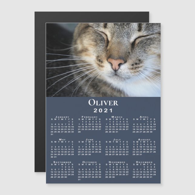 Mascota personalizado Foto y nombre Calendario 202 (Anverso/Reverso)