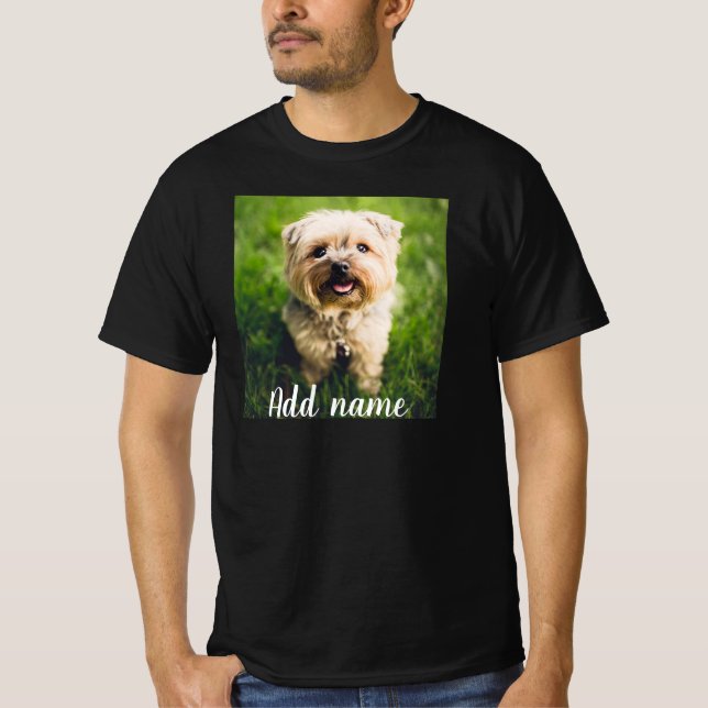 Mascota personalizado Foto Y Nombre Camiseta (Anverso)