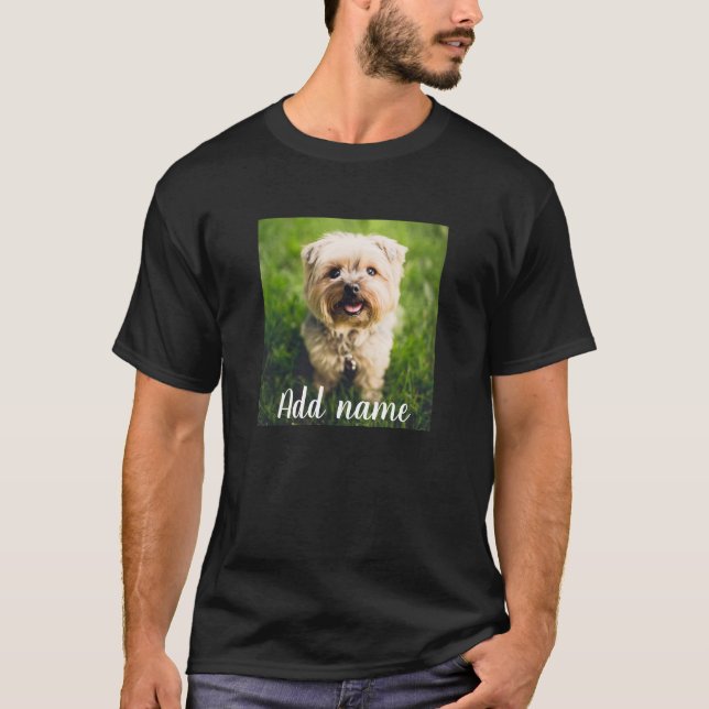 Mascota personalizado Foto Y Nombre Camiseta (Anverso)