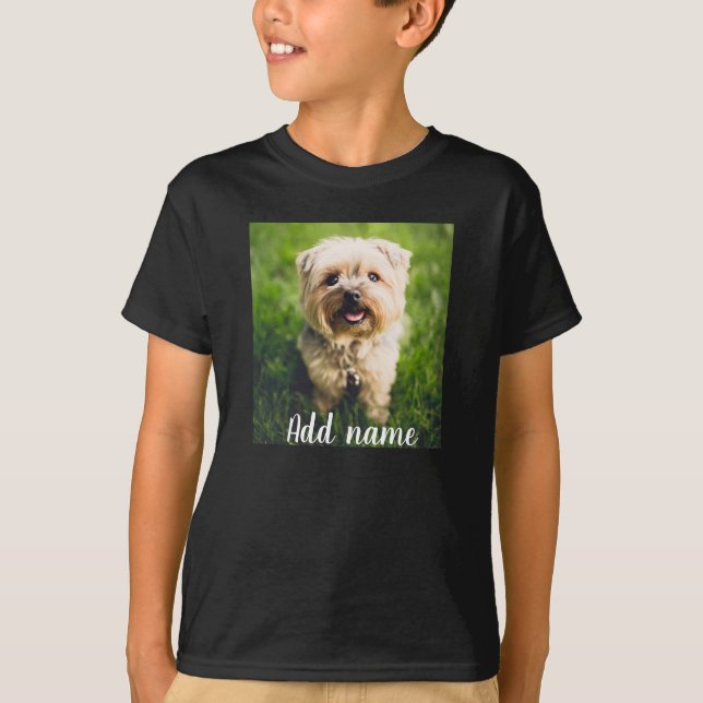 Mascota personalizado Foto Y Nombre Camiseta (Anverso)