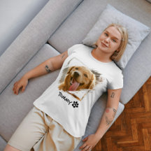 Mascota personalizado foto y nombre camiseta con T